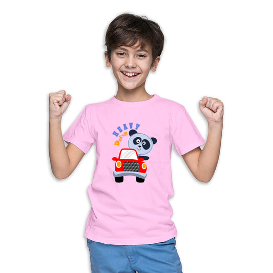 Heavy Driver Printed Soft Pink T-shirt For Kids /Boy - Right Marc