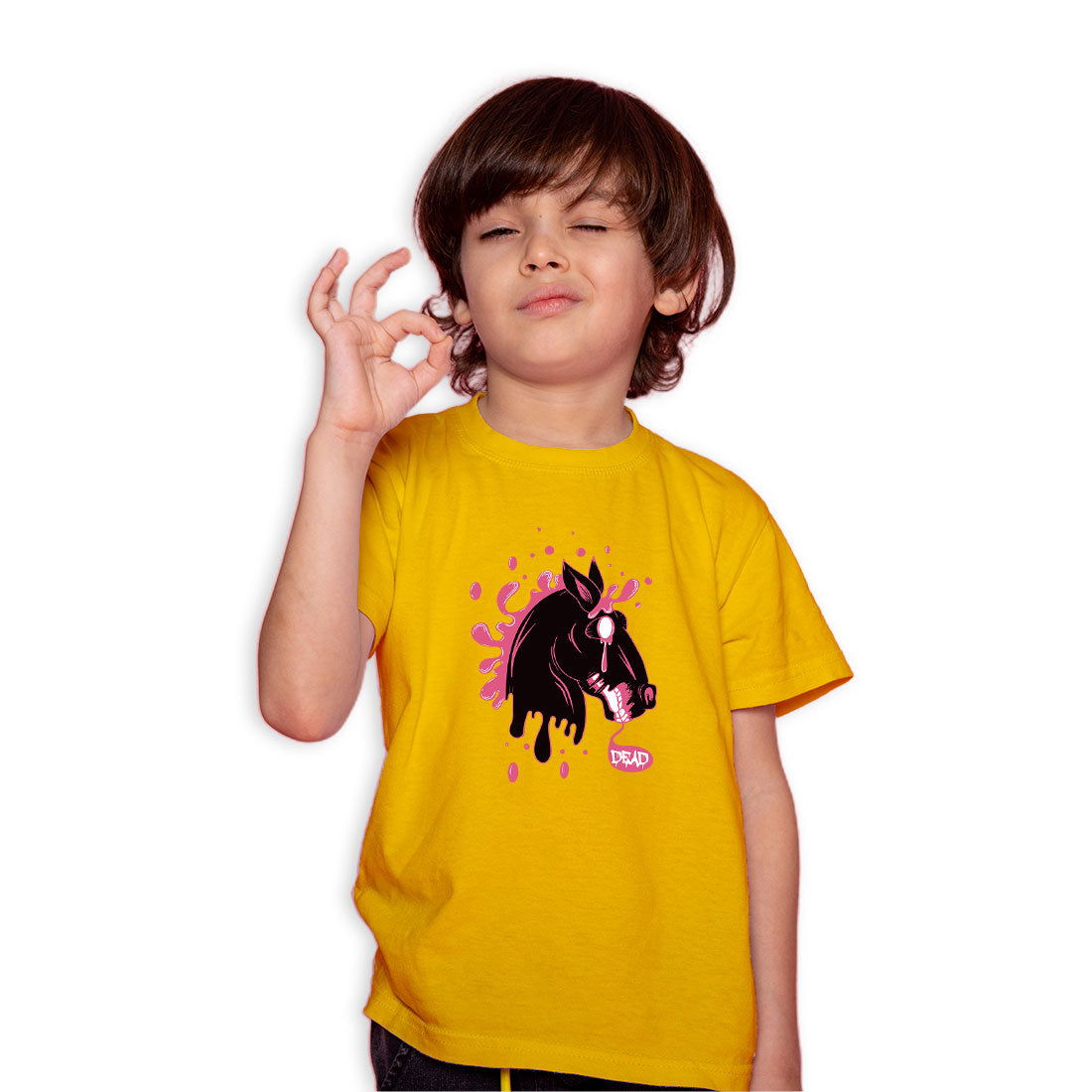 Dead Printed Yellow T-shirt For Kids /Boy - Right Marc