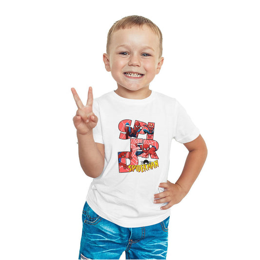 Spiderman Printed White T-shirt For Kids /Boy - Right Marc