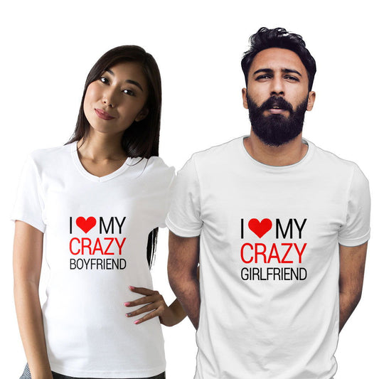 Crazy Boyfriend and Girlfriend Couple T-shirt - Right Marc