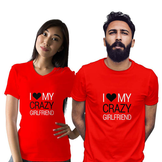 Crazy Boyfriend and Girlfriend Couple T-shirt - Right Marc