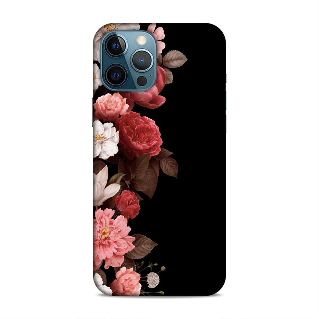 Floral in Black Hard Back Case For Apple iPhone 12 Pro Max - Right Marc