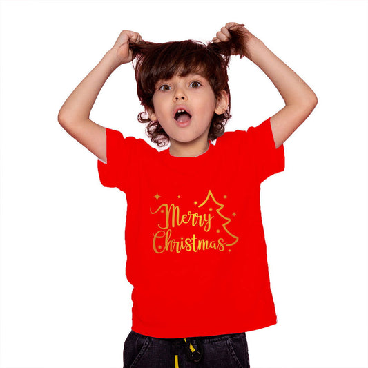 Merry Christmas Printed Red T-shirt For Kids / Girl - Right Marc