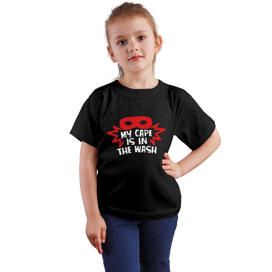 My Cap Is In The Wash Printed Black T-shirt For Kids / Girl - Right Marc