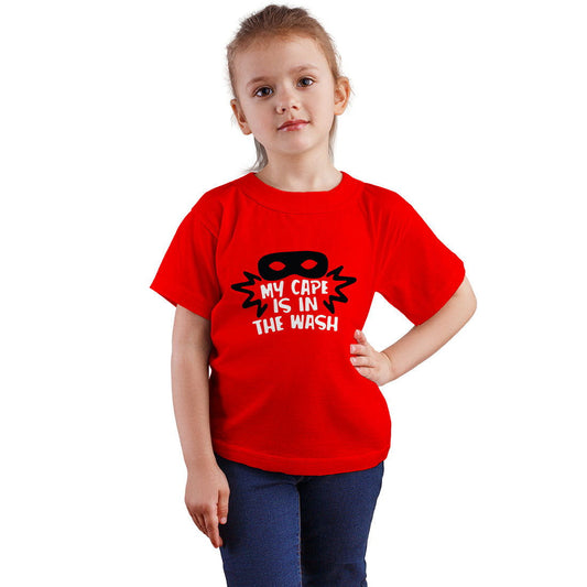 My Cap Is In The Wash Printed Red T-shirt For Kids / Girl - Right Marc