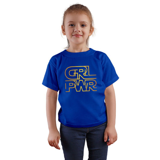 Girl Power Printed Royal Blue T-shirt For Kids / Girl - Right Marc