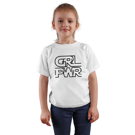 Girl Power Printed White T-shirt For Kids / Girl - Right Marc