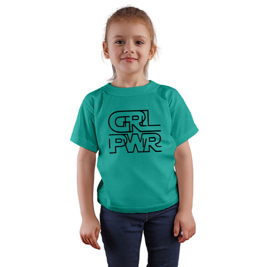 Girl Power Printed Teal T-shirt For Kids / Girl - Right Marc