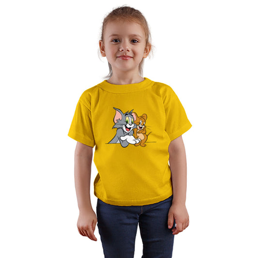 Tom And Jerry Printed Yellow T-shirt For Kids / Girl - Right Marc