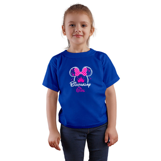 Birthday Girl Printed Royal Blue T-shirt For Kids / Girl - Right Marc