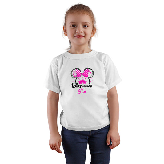 Birthday Girl Printed White T-shirt For Kids / Girl - Right Marc