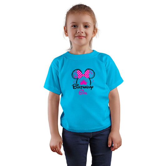 Birthday Girl Printed Sky Blue T-shirt For Kids / Girl - Right Marc