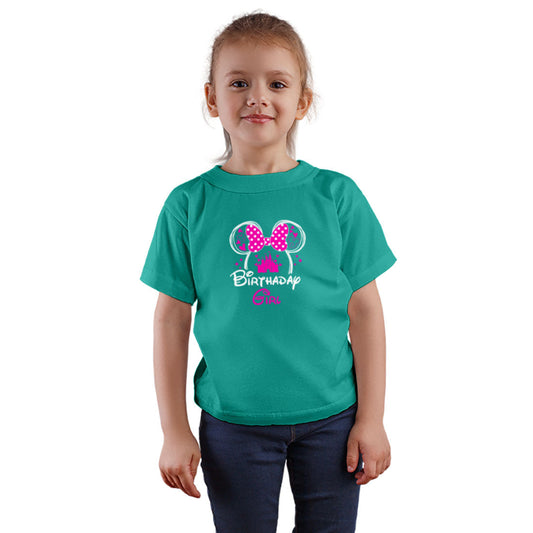 Birthday Girl Printed Teal T-shirt For Kids / Girl - Right Marc