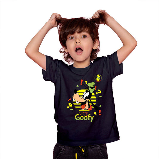 Nice Goofy Printed Black T-shirt For Kids / Girl - Right Marc