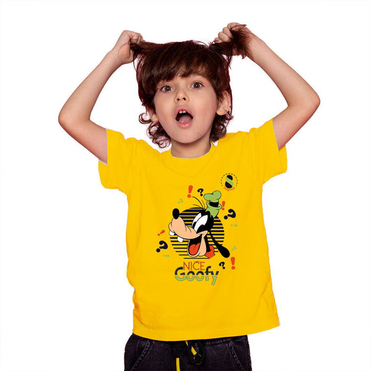 Nice Goofy Printed Yellow T-shirt For Kids / Girl - Right Marc