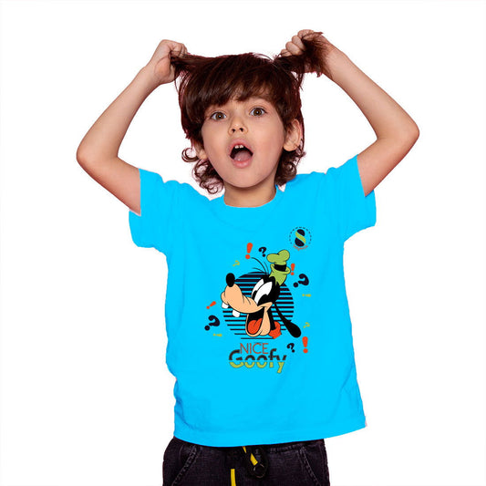 Nice Goofy Printed Sky Blue T-shirt For Kids / Girl - Right Marc