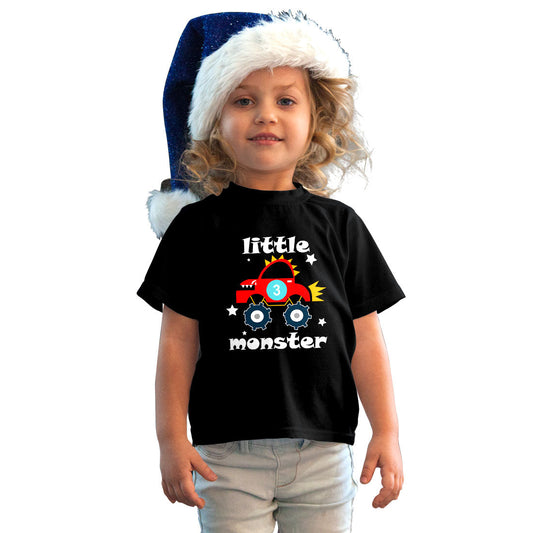 Little Monster Printed Black T-shirt For Kids / Girl - Right Marc