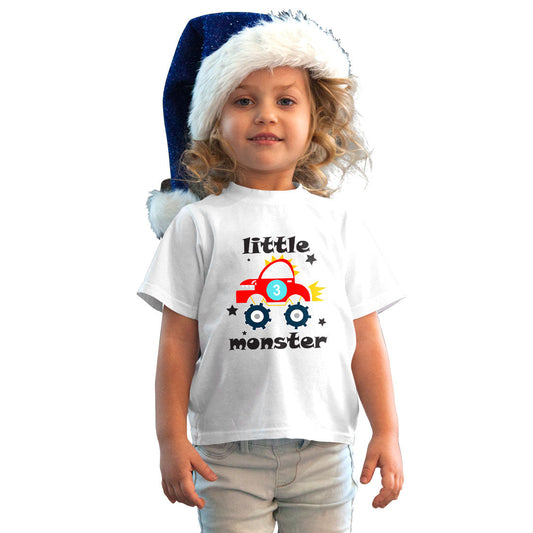 Little Monster Printed White T-shirt For Kids / Girl - Right Marc