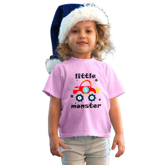 Little Monster Printed Soft Pink T-shirt For Kids / Girl - Right Marc