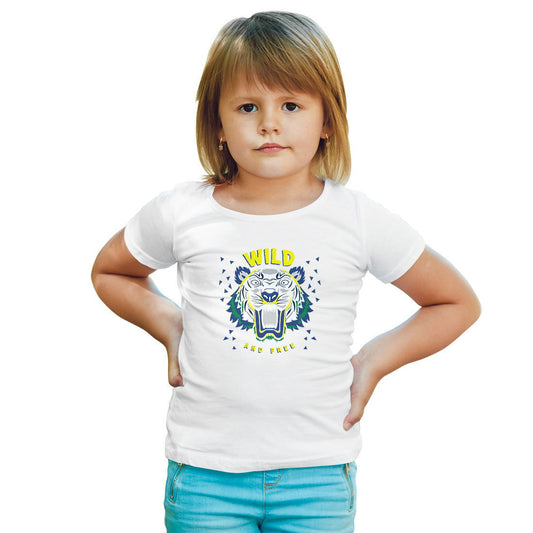 Wild And Free Printed White T-shirt For Kids / Girl - Right Marc