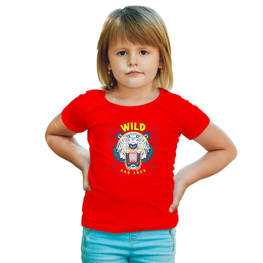 Wild And Free Printed Red T-shirt For Kids / Girl - Right Marc