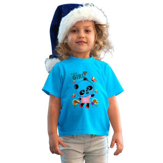 Cute Girl Printed Sky Blue T-shirt For Kids /Girl - Right Marc