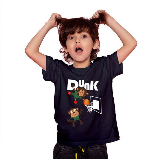 Dunk Printed Black T-shirt For Kids /Girl - Right Marc