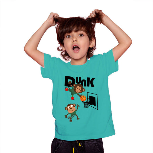 Dunk Printed Teal T-shirt For Kids /Girl - Right Marc