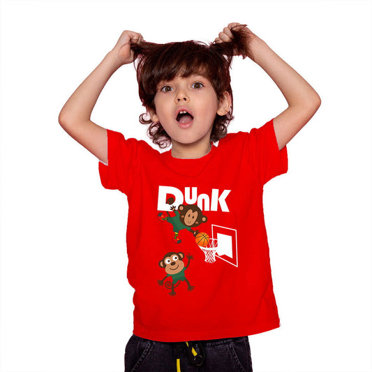 Dunk Printed Red T-shirt For Kids /Girl - Right Marc