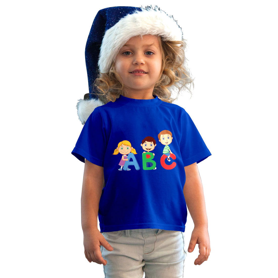 ABC Printed Royal Blue T-shirt For Kids /Girl - Right Marc