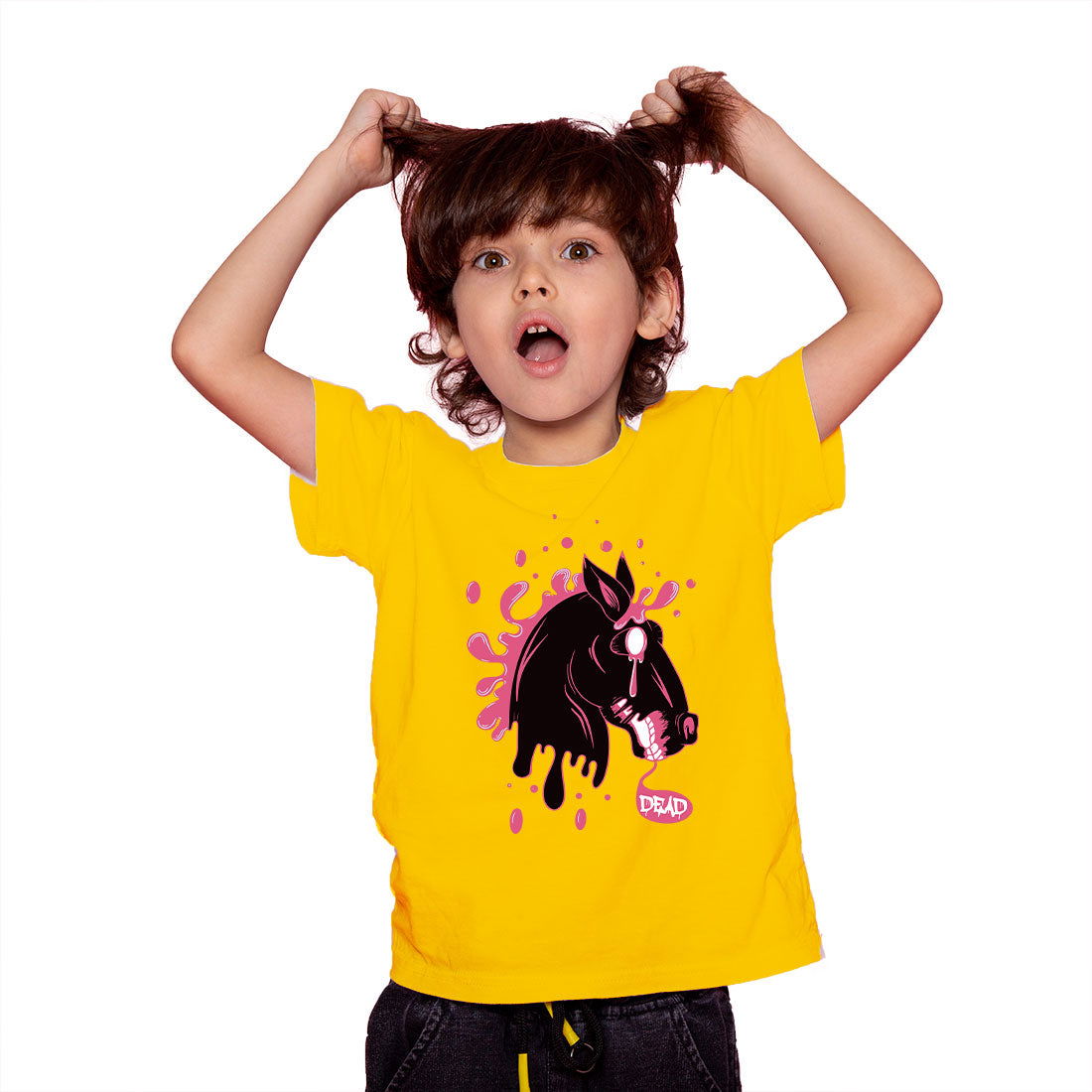 Dead Printed Yellow T-shirt For Kids /Girl - Right Marc