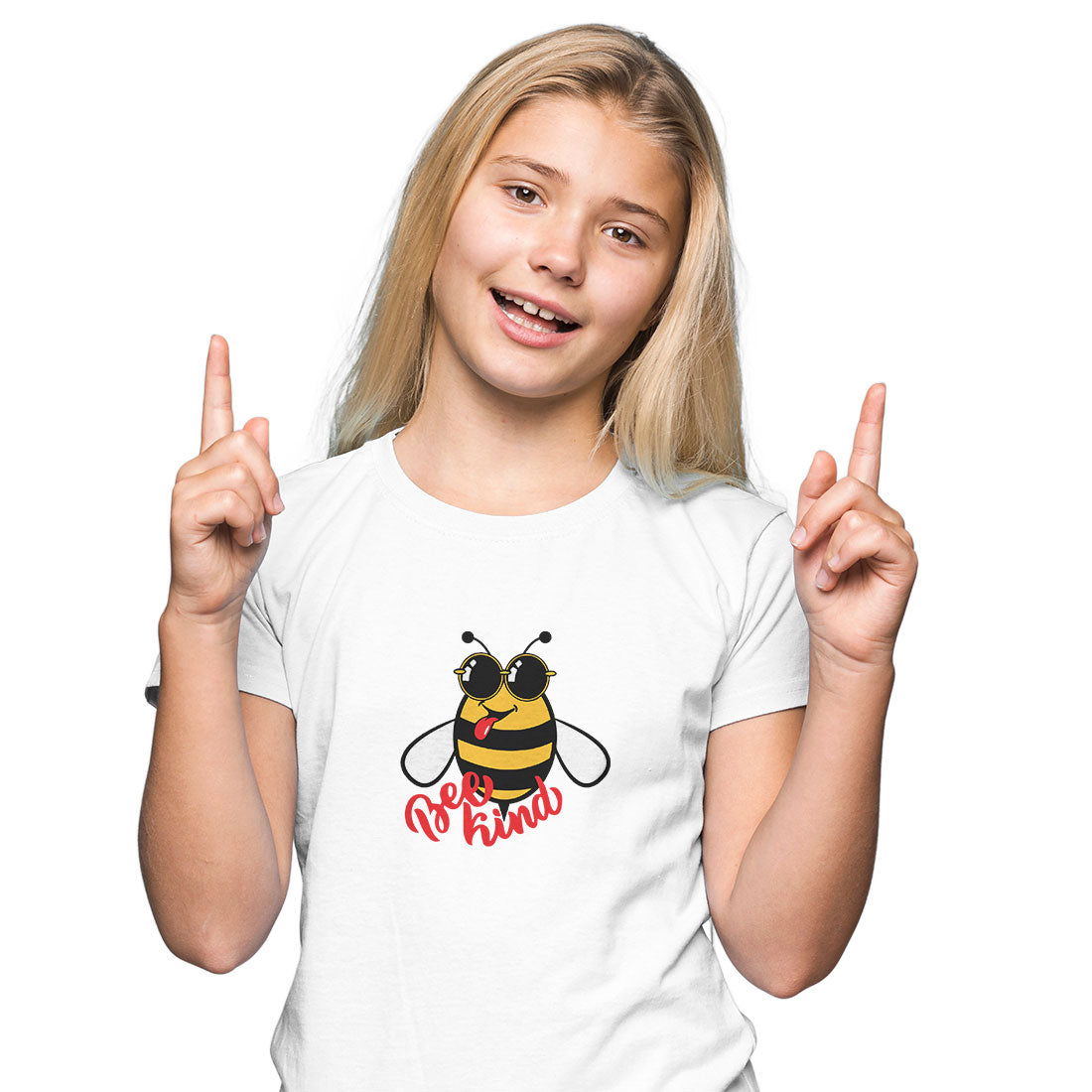 Bee Kind Printed White T-shirt For Kids /Girl - Right Marc