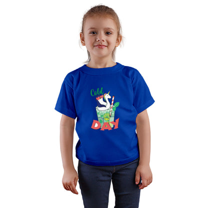 Cold Day Printed Royal Blue T-shirt For Kids /Girl - Right Marc