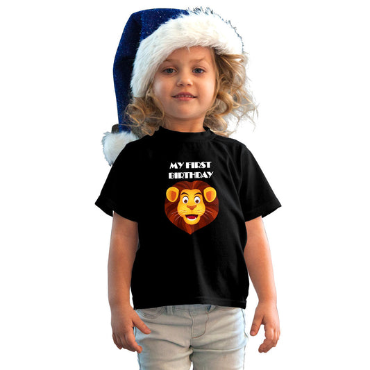 First Birthday Printed Black T-shirt For Kids / Girl - Right Marc