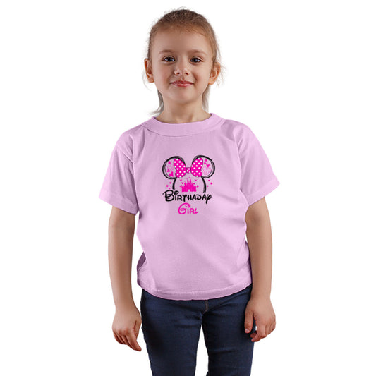 Birthday Girl Printed Soft Pink T-shirt For Kids / Girl - Right Marc