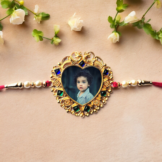 Heart Shape Custom Photo Rakhi - Right Marc