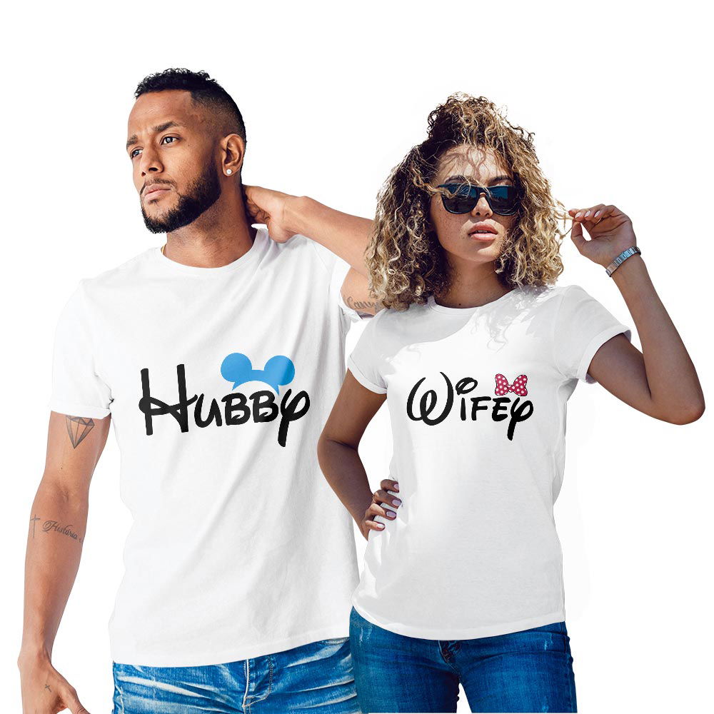 Hubby Wifey Couple T-shirt - Right Marc