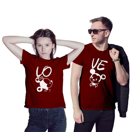 Love Micky and Minnie Face Couple T-shirt - Right Marc