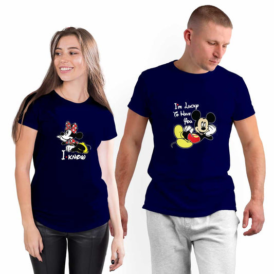 Micky and Minnie Lucky to Have You Couple T-shirt - Right Marc