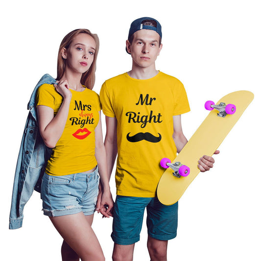 Mr Right and Mrs Always Right Couple T-shirt - Right Marc