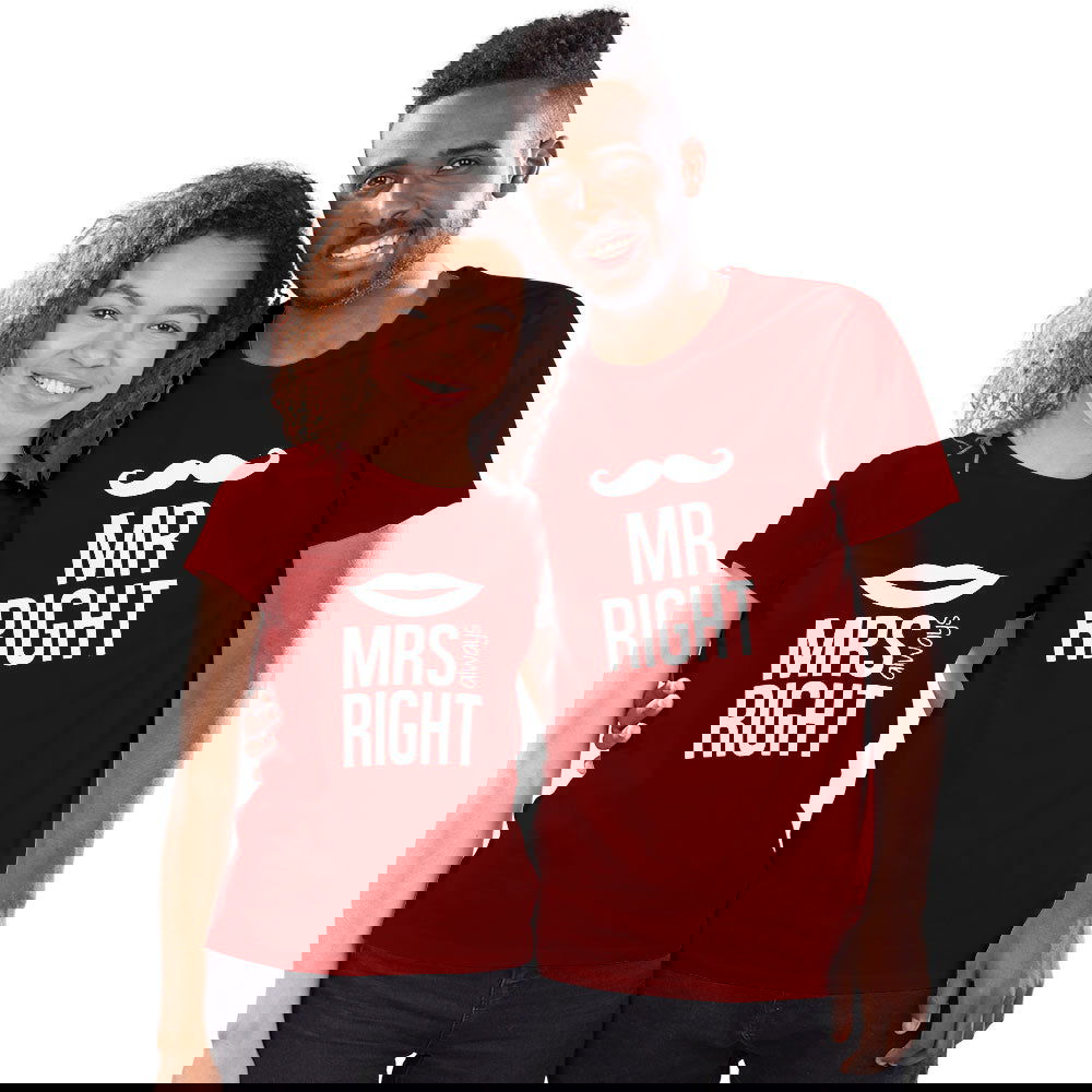 Mr Right and Mrs Always Right Couple T-shirt - Right Marc