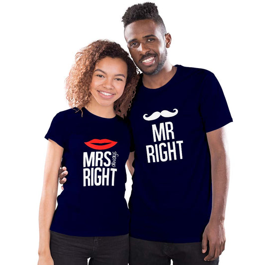 Mr Right and Mrs Always Right Couple T-shirt - Right Marc