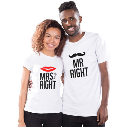 Mr Right and Mrs Always Right Couple T-shirt - Right Marc