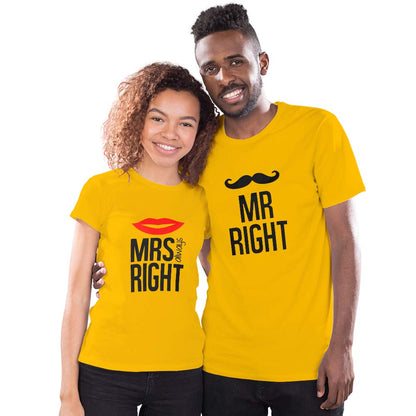 Mr Right and Mrs Always Right Couple T-shirt - Right Marc
