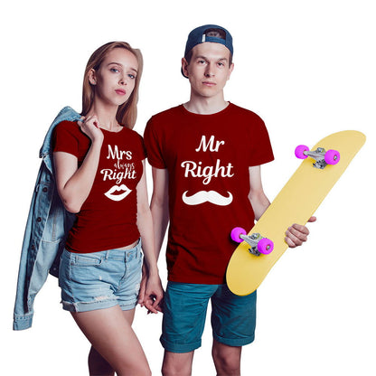 Mr Right and Mrs Always Right Couple T-shirt - Right Marc