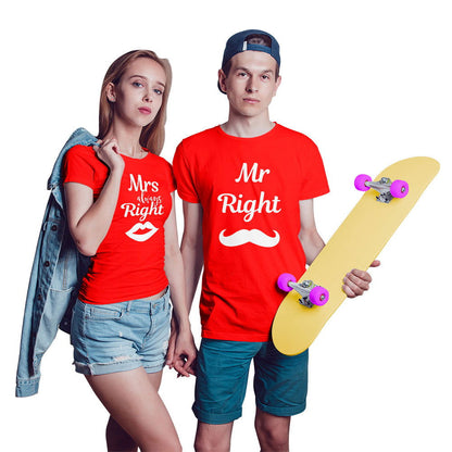 Mr Right and Mrs Always Right Couple T-shirt - Right Marc