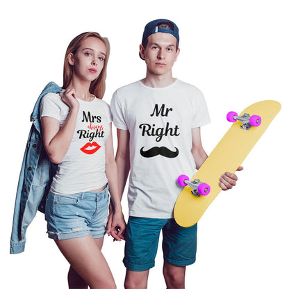 Mr Right and Mrs Always Right Couple T-shirt - Right Marc