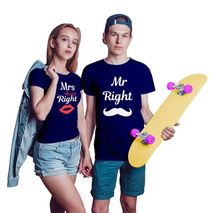 Mr Right and Mrs Always Right Couple T-shirt - Right Marc