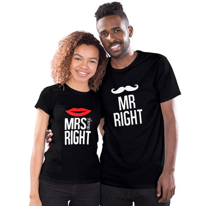 Mr Right and Mrs Always Right Couple T-shirt - Right Marc