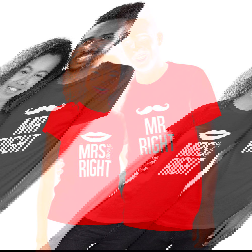 Mr Right and Mrs Always Right Couple T-shirt - Right Marc